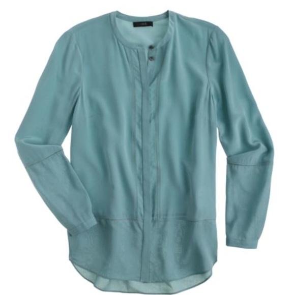 NWT J.Crew COLLECTION ladder-stitch silk blouse 12 - Picture 1 of 4